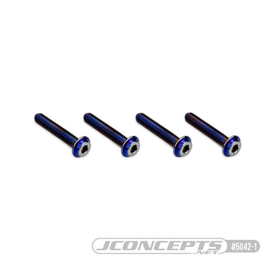 JConcepts 3x16mm Top Hat Titanium Screw (Screw Applications With 3mm) - Burnt Blue (4)