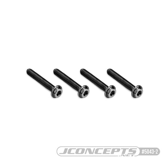 JConcepts 3x18mm Top Hat Titanium Screw (Screw Applications With 3mm) - Stealth Black (4)