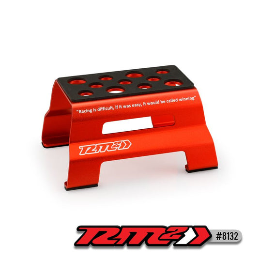 Jconcepts RM2 metal car stand - red (Fits 1/10th and 1/8th vehicles)