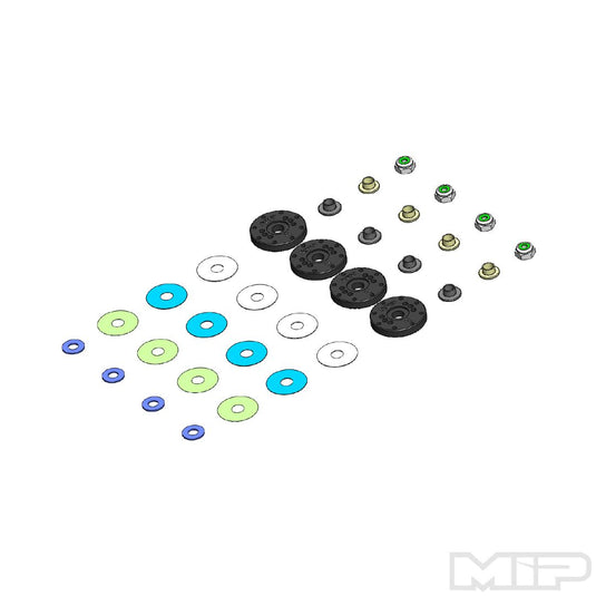 MIP Bypass1 Hi-Flow Pistons, 8-Hole x 1.2mm, 1/8th Scale