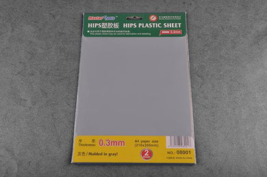 Master Tools 0.3mm HIPS plastic sheet (Styrene) (210mmx300mm x2pcs.)