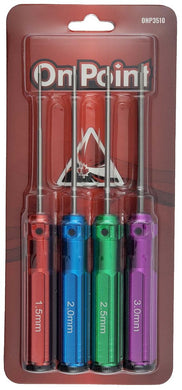 On Point Hex Screwdrivers (4) Size: 1.5mm, 2.0mm, 2.5mm, 3.0mm - Multi color