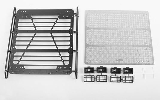 RC4WD Command Roof Rack w/ Diamond Plate & 4x Square Lights for Traxxas Mercedes-Benz G 63 AMG 6x6 (Style B)