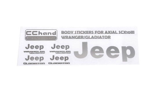 RC4WD Metal Logo Decal Sheet for Axial 1/10 SCX10 III Jeep (Gladiator/Wrangler) (Silver)