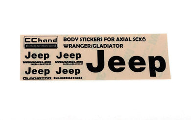 RC4WD Metal Logo Decal Sheet for Axial 1/6 SCX6 Jeep Wrangler (Black)