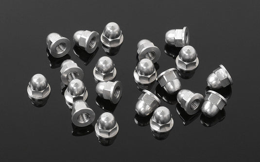 RC4WD M3 Flanged Acorn Nuts (Silver)