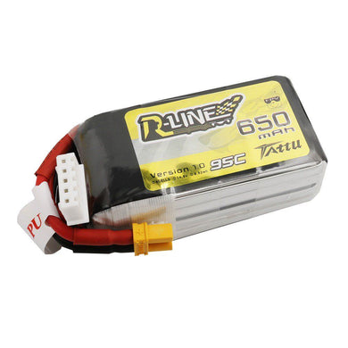 Tattu R-Line - 628 - 650mAh 14.8V 95C 4S1P Lipo Battery Pack with XT30 Plug 61x31x25mm