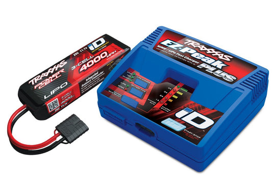 Traxxas EZ-Peak Multi-Chemistry Battery Charger (TRA2970) with 1x 4000mAh 11.1V 3Cell 25C LiPo Battery (TRA2849X)