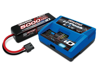 Traxxas EZ-Peak Live 100W Multi-Chemistry Battery Charger (TRA2971) with 1 x 5000mAh 14.8V 4Cell 25C LiPo Battery (TRA2889X)