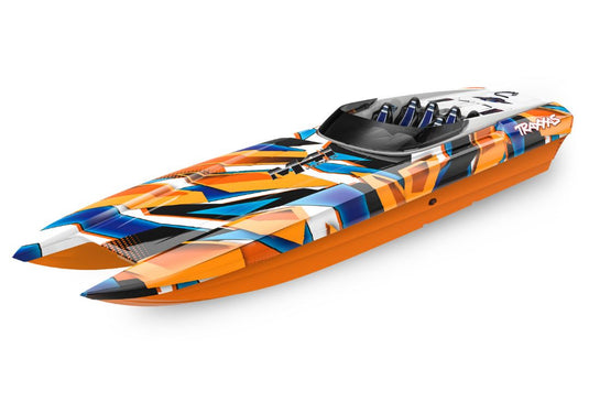 Traxxas DCB M41 Widebody 40" Catamaran High Performance Race Boat OrangeR with TQi 2.4GHz Radio & TSM - No battery or Charger