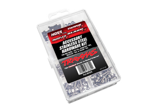 Traxxas Hardware Kit Stainless Steel Hoss 4X4 VXL/Slash 4X4/Stampede 4X4/Rustler 4X4 (Contains all Stainless Steel Hardware used on Hoss 4X4 VXL, Slash 4X4, Stampede 4X4 or Rustler 4X4)