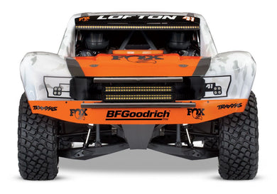 Traxxas Unlimited Desert Racer: Pro-Scale 4WD race truck. Ready-To-Race with Traxxas Stability Management, TQi 2.4GHz radio system, VXL-6s brushless power system, factory-installed LED Lighting, and licensed race replica painted body. - Fox