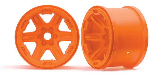 Traxxas Wheels, Carbide 3.8" (orange) (2) (17mm splined)