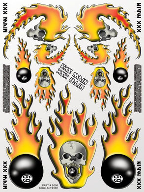 XXX Main Racing Skulls O'Fire Sticker Sheet