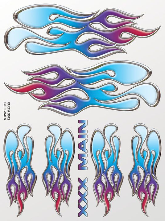 XXX Main Racing Ice Flames Sticker Sheet