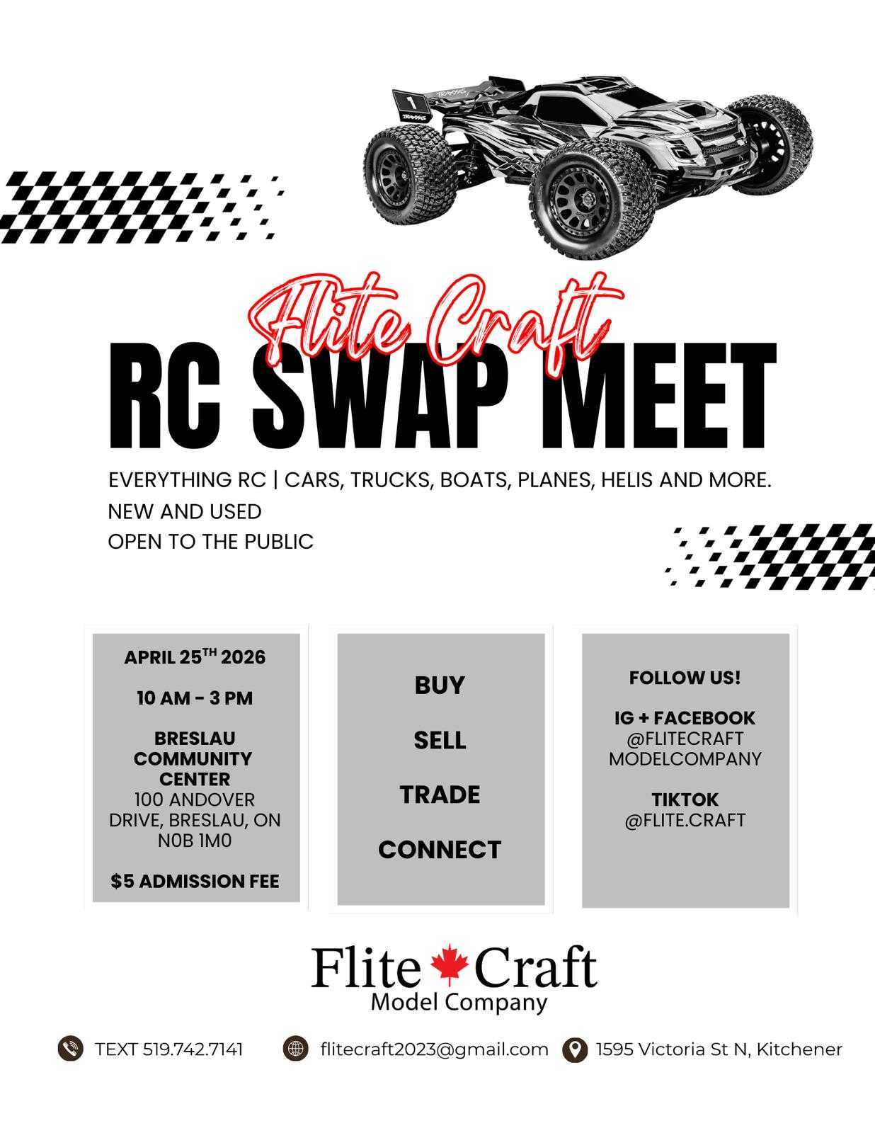 Flite Craft RC Swap Meet - April 25th 2026, Breslau Community Center